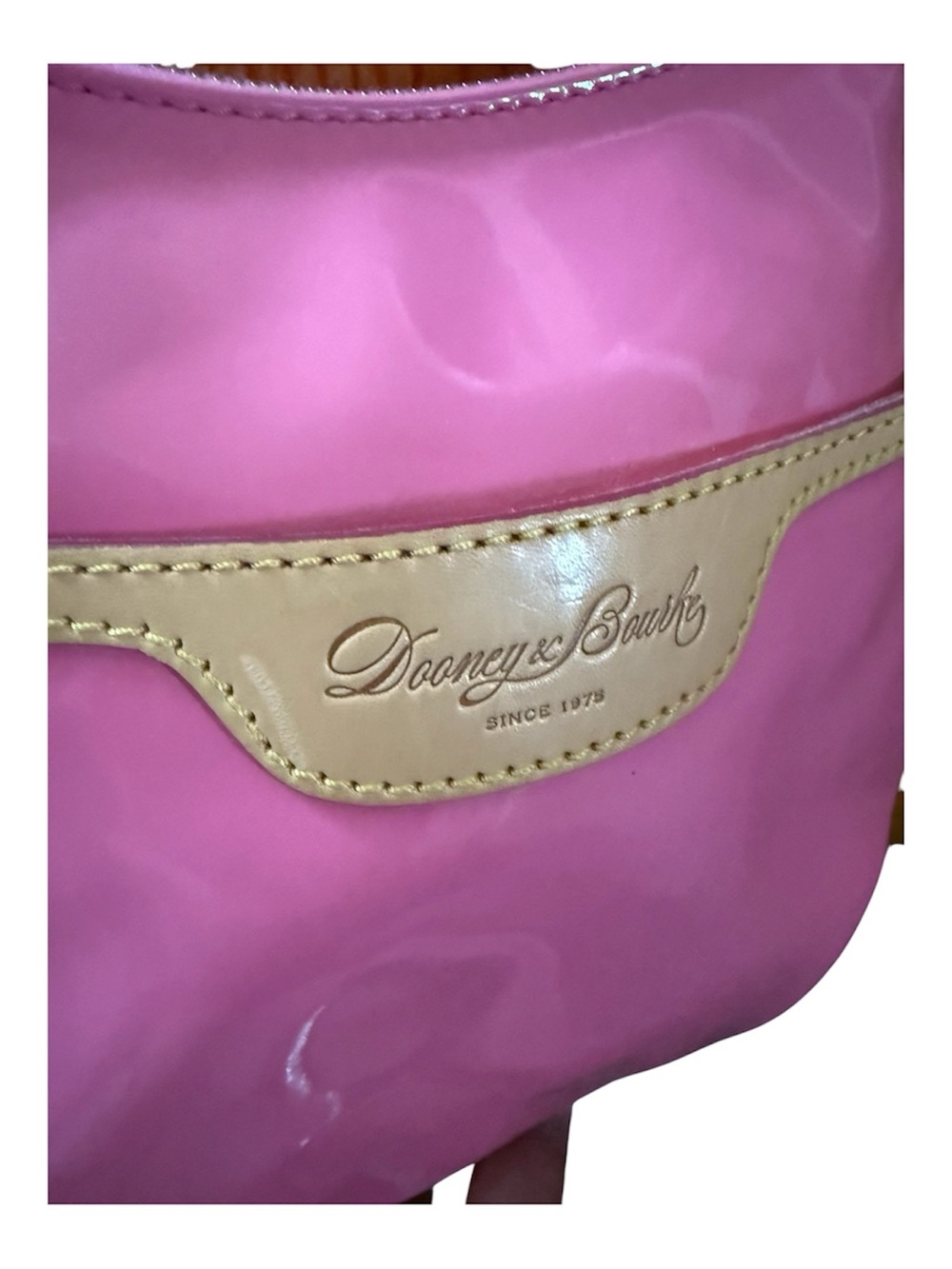 Dooney & Bourke Pink Patent Crossbody with Tan Trim - Picture 13 of 13